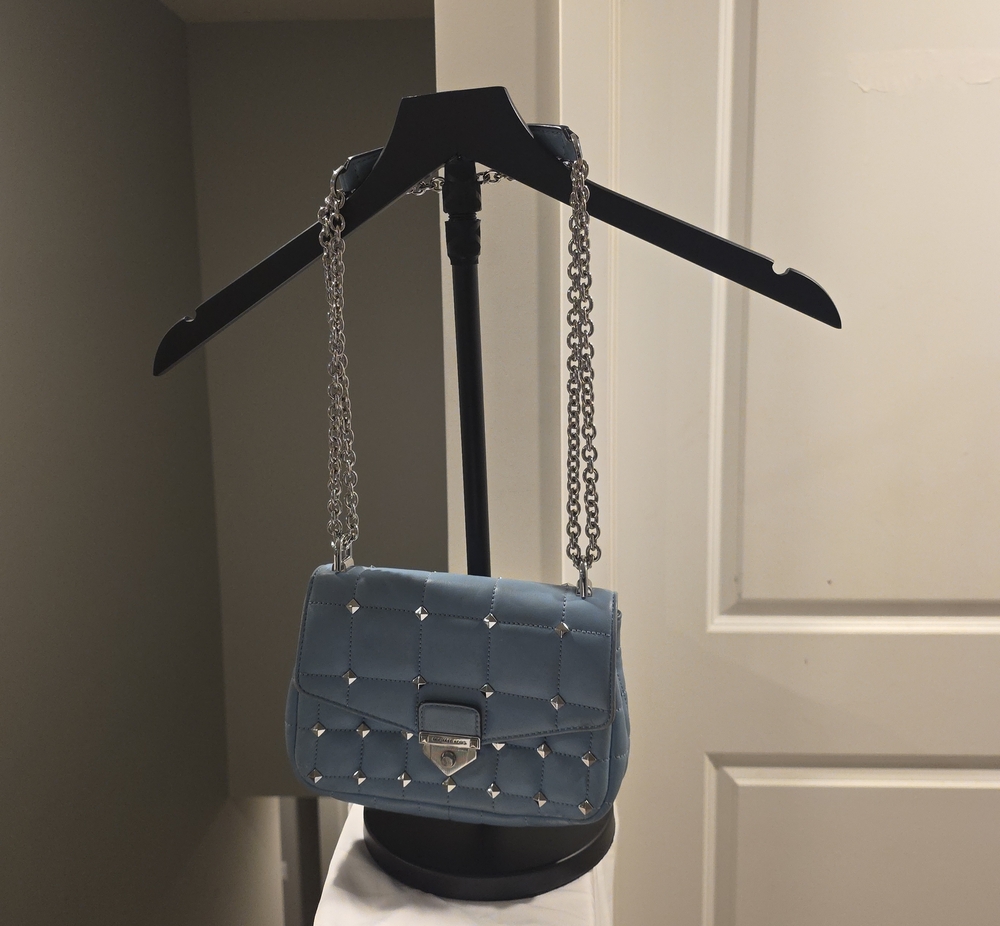 Michael Kors Light Blue Quilted Chain Shoulder Bag